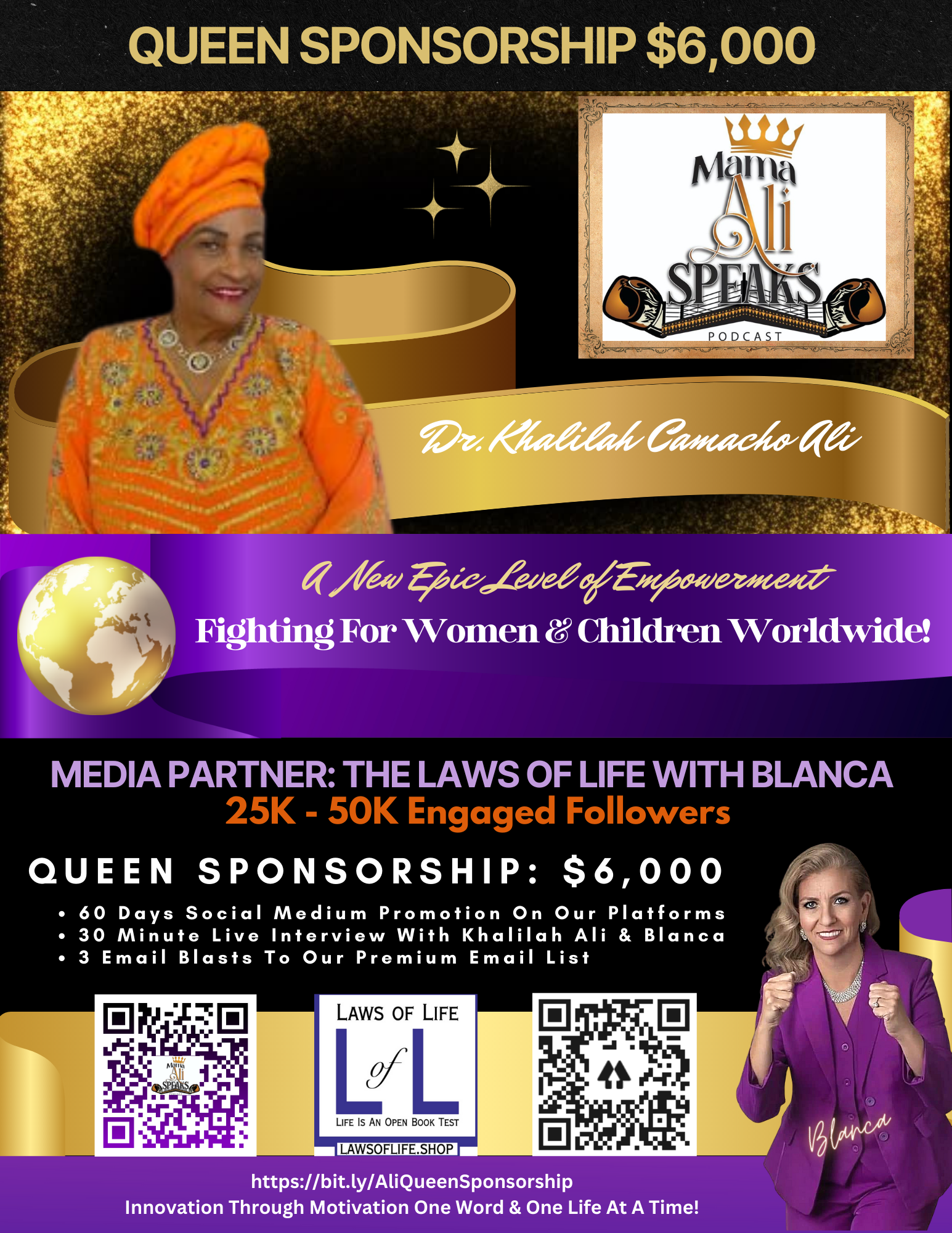 Khalilah Ali's Queen Sponsorship  ($6000)