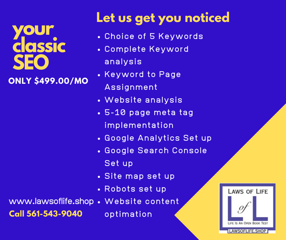 Your Classic SEO - $499.00/month
